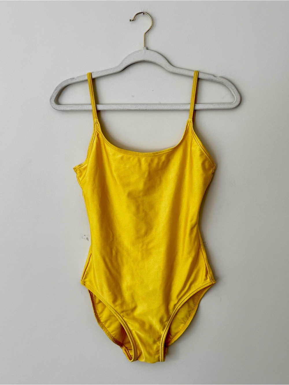 Bare Assets Vintage 90s Scoop Back One Piece Swimsuit, Liquid Shine Yellow – M